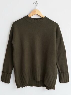 Not Monday Mila Chunky Knit Cashmere Sweater Green Sz XS Oversized